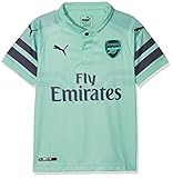 PUMA Kinder Arsenal FC Third Shirt Replica SS Kids with EPL Sponsor Logo Trikot, Biscay Green-Peacoat, 128