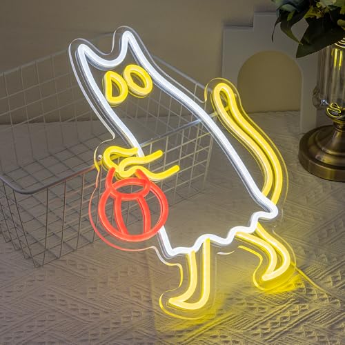 Image of Ghost Cat Neon Sign Halloween Neon Light for Wall Decor | Pumpkin Neon Signs USB Powered LED Neon Light for Halloween bedroom Kids Room Bar Club Decor