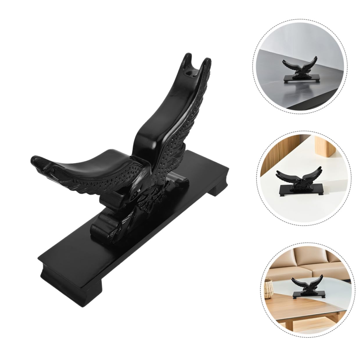 Soporte para Espadas Forma de Águila Negro de Resina