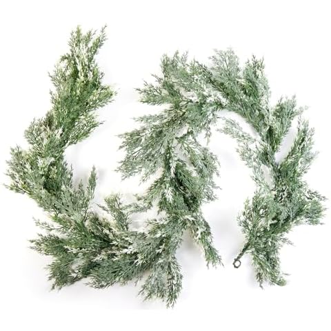 CraftMore Snowy Cedar Garland 6-Foot Cover