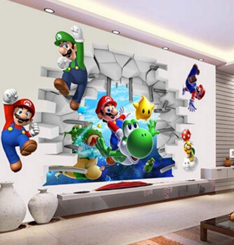 Adesivi Da Parete 3D Rimovibili Super Mario - Decorazione Camera Bambini, 40x60 Cm - Foto 4