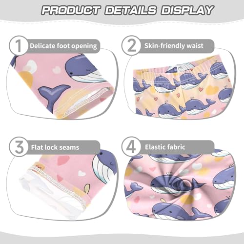 Cute Whale Love Heart Girls Leggings Soft Stretch Workout Yoga Dance Pants for Kids Casual Tights3