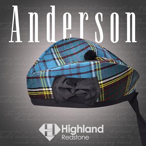 Image of Glengarry Cap-Traditional Scottish Hat, Acrylic Wool Tartan Glengarry hat, Kilts /Bagpipes Accessories