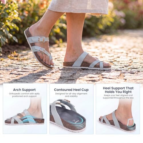 Image of YOHO Snug Sunday Toe Strap Sandals for Women | Designer Upper, Stylish & Comfortable Orthopedic | Office, Summer, Beach, Casual Wear Flats for Ladies /Girls