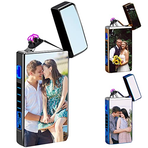 Personalized Lighters with Photo Name Custom Engraved Picture Electric Lighter USB Rechargeable Gift for Father's Day,Valentine's Day,Birthday