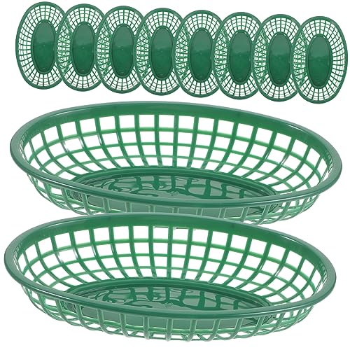 MUCKLILY 10Pcs Fast Food Serving Baskets Reusable Snack Containers for Chips Popcorn Fruits for Parties Picnics and Gatherings