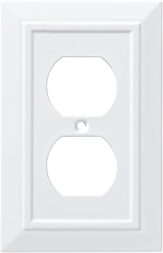 Franklin Placa de paredplaca para interruptoresfunda simple de arquitectura clásica de bronce Blanco W35242-PW-C