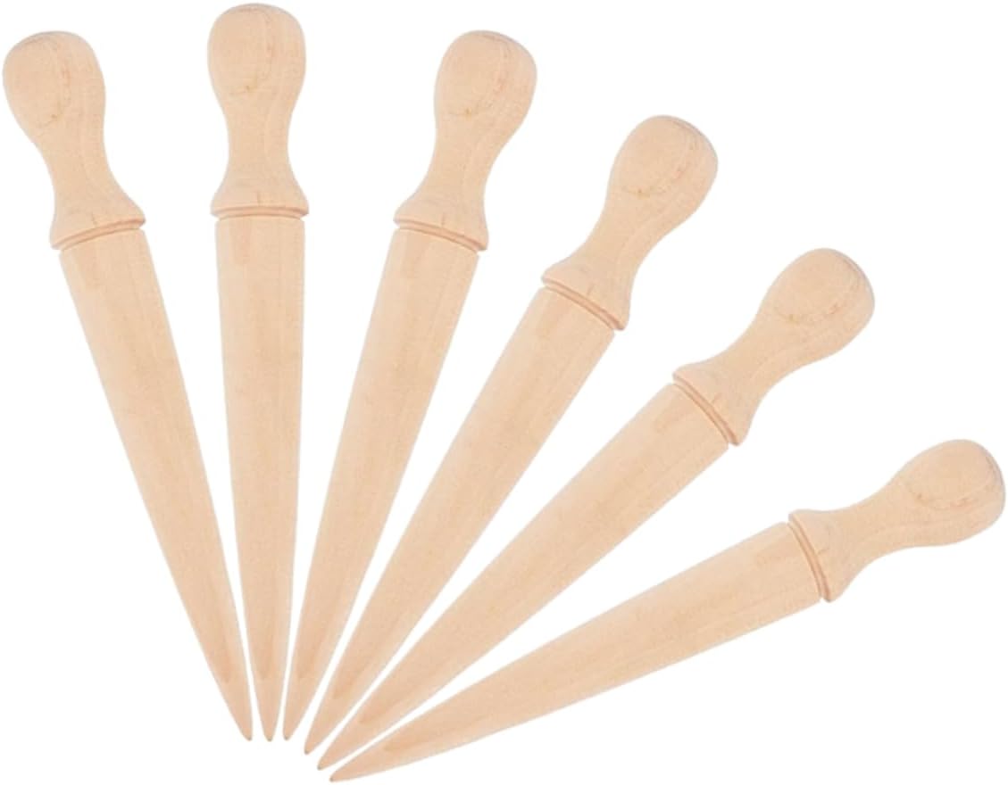 Ergonomic Wooden Handle Garden Digger Planting Tool Soil Puncher Easy to Clean Versatile Use