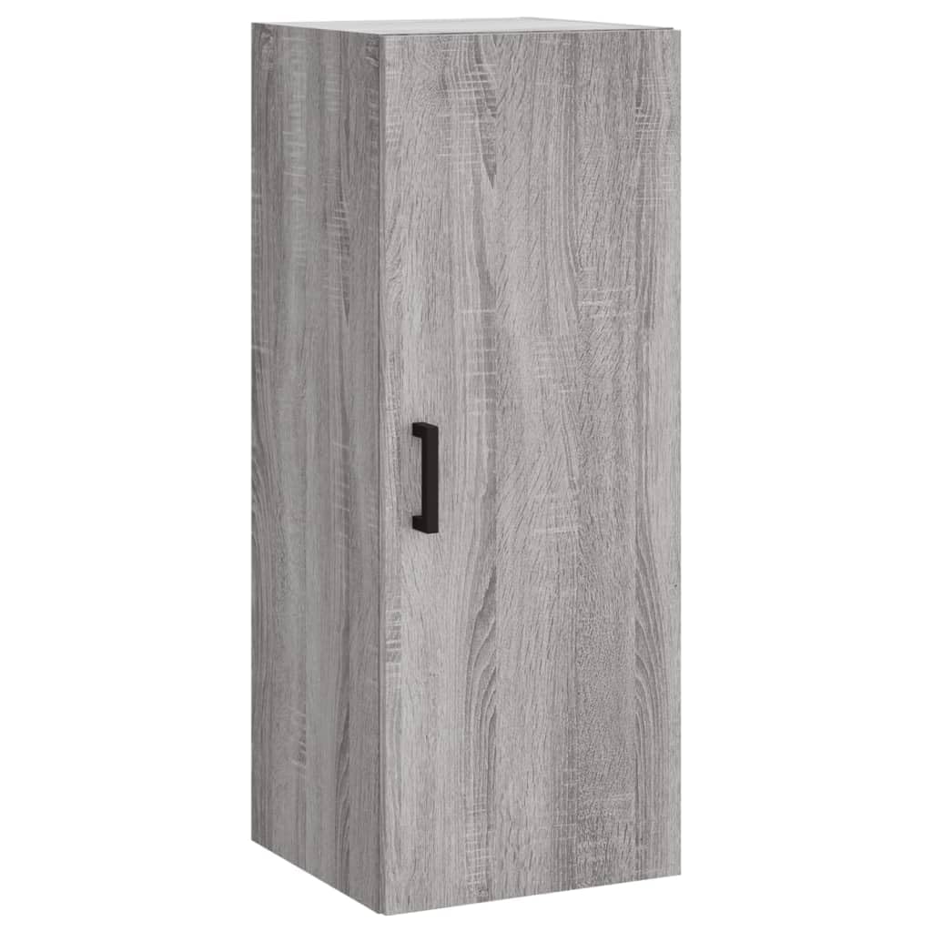 Wysoki kredens Sonoma szara sklejka wysoki kredens z metalowymi drzwiami i nogami do organizacji domu 34,5x34x180 cm