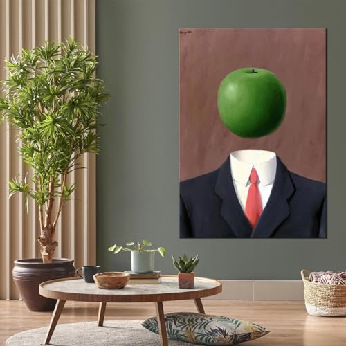 Idée abstraite de René Magritte art surréaliste, tableau toile salon cadre 30x55