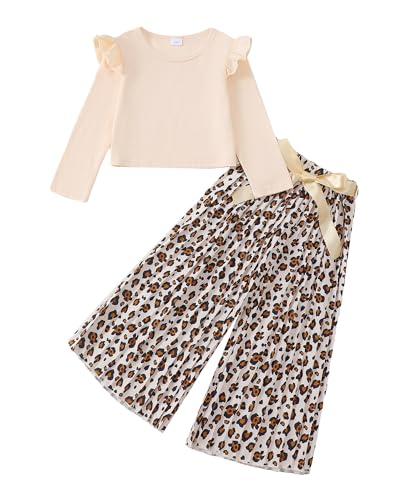 Kids Toddler Girl Clothes Winter Fall Outfit Ruffle Shirts Floral Pleated Pants Set Girls 2 Piece Oufits