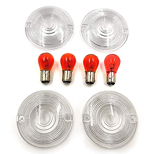 Httmt Mt293-001-Cl Clear Turn Signal Lens Cover Compatible With 1986-2012 Harley Davidson Electra Glides Road King #TOP5
