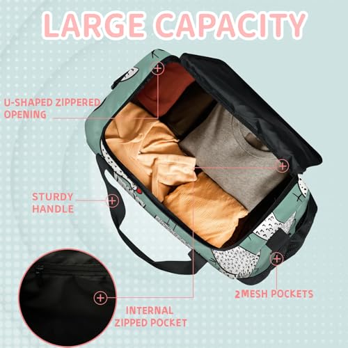 Cartoon chicken Travel Duffle Bag - Waterproof weekend luggage bag, men's sports and fitness bag, delivery hospital storage bag, overnight luggage bag with pull rod cover4
