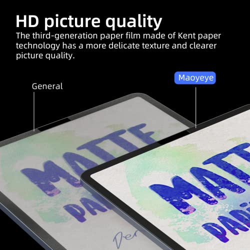 Image of 2 PACK Paper Screen Protector for iPad Pro 11 In (2022,2021,2020,2018) /iPad Air 5th (2022) /iPad Air 4th Gen (2020) 10.9 inch, Matte Anti Glare Blue Light Filter PET Feel Like Paper Screen Shield, Bubble Free HD Texture Film for Writing, Drawing and Taking Notes