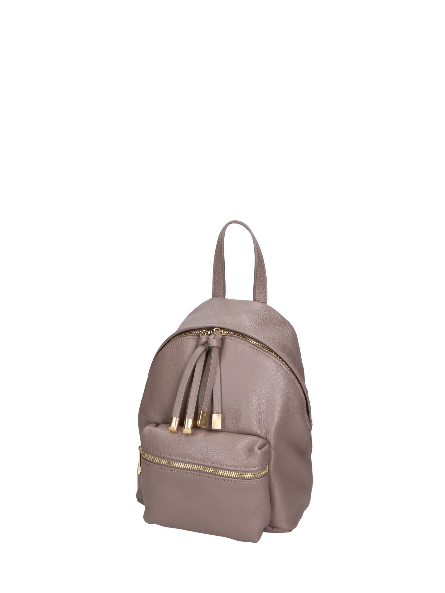 Gave Lux Mochila de mujer auténtica piel dólar. Producto artesanal. Fabricada en Italia GLX220651523FBG Cuero Oscuro 22x26x8 cm