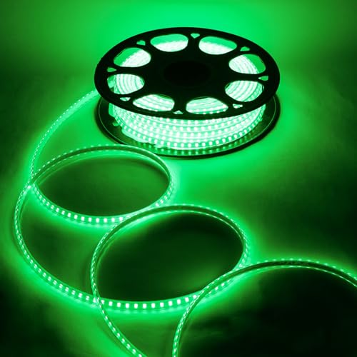Image of Lexton Decorative 20 Meter Long Green 2400 LED Rope Light | Plug Sourced | Waterproof & Flexible LED Strip | Suitable for Home Decor, Outdoor Decoration, Diwali, Birthday, Christmas (Pack of 1)