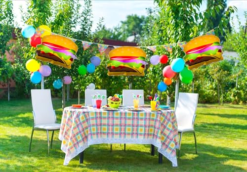 Image of 2PCS Hamburger Balloons Foil Aluminum Food Balloon Birthday Party Decorations (Pack of 2)