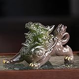 LAVINTTO Color Changing Tea Pet, Tea Set Accessories Traditional Gongfu Tea Set Accessory, for Tea Lover Friends (Green pixiu)