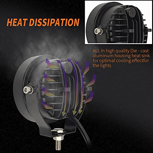 Szdystar Led Round Driving Fog Lights Offroad Driving Spot Lights 2Pcs 4 Inch Super Bright Led Pod Lights Work Auxiliary Lights Ditch Lights Fit For Atv Utv Suv Pickup Motorcycle Truck Car Golf Boat #TOP3