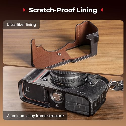 Kit funda para cámara Nikon Z f piel PU vintage negra miniatura 5