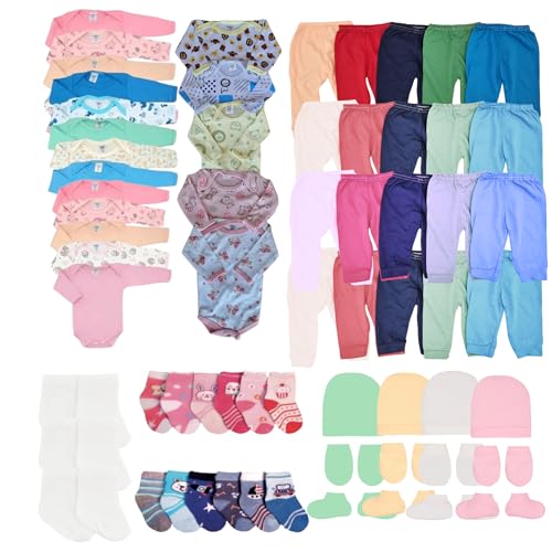 kit 15 peças enxoval Algodão bebê menino e menina Algodão (M, Menina)