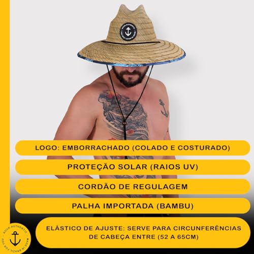 Chapéu de Palha Premium Arabesco Masculino Feminino Surf de Praia Saída Sol Verão Primavera Unissex