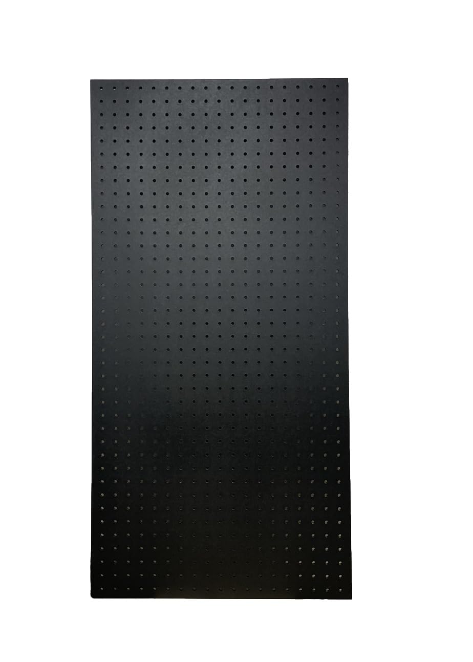 Black Wall Mounted MDF Peg Board - Size - 1000mm x 500mm - 6mm Holes - Great as Tool Organiser - To be used with Wooden Dowels 6mm not included with item