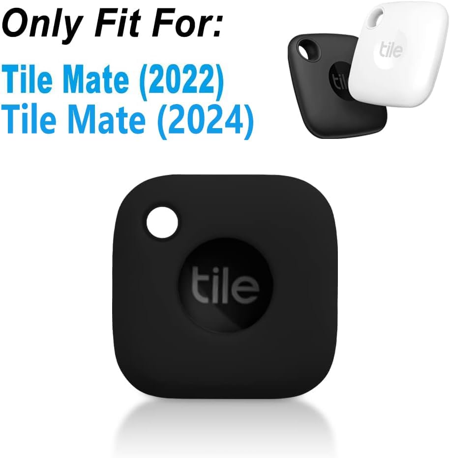 Miniatura 2 de Geiomoo Funda de silicona para Tile Mate 2024, Tile Mate 2022 Tracker, cubierta suave y flexible resistente a los arañazos con mosquetón (negro)