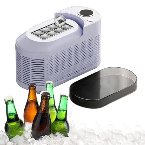 richigblosmum Máquina de Hielo Portátil para Encimera - 8 Cubos en 10 Min, Doble Alimentación (AC/DC) - Mini Máquina de Hielo para Hogar, Oficina, Camping, Autocaravana, Coche & Viajes,Purple