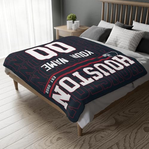 Image of ANTKING Houston Throw Blanket for Men Women Boy Custom Name and Number Gifts