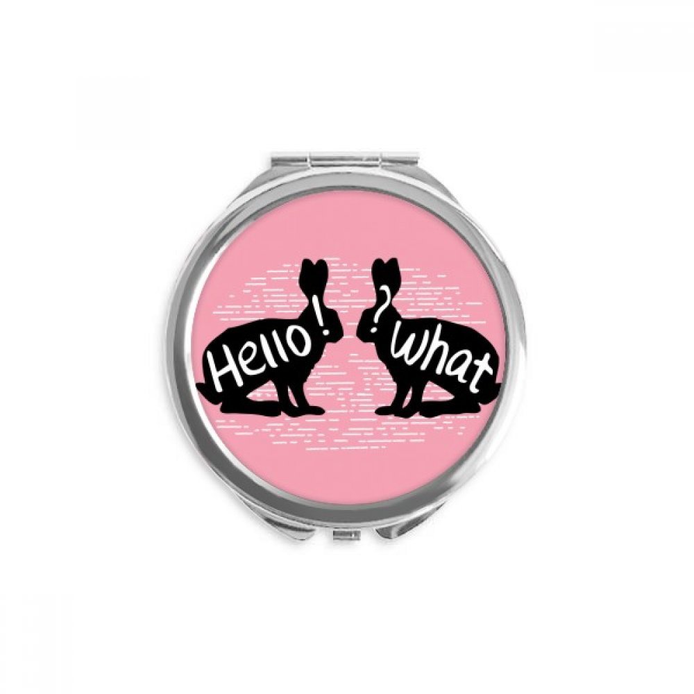 Miroir de poche silhouette de lapin noir portable rond DIYthinker format compact - 5