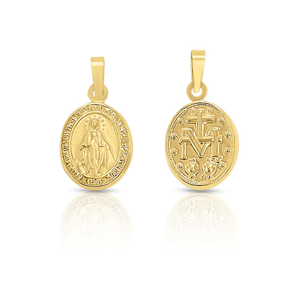 Medalla colgante oro ley milagrosa comunión niña mujer, 8x10 mm