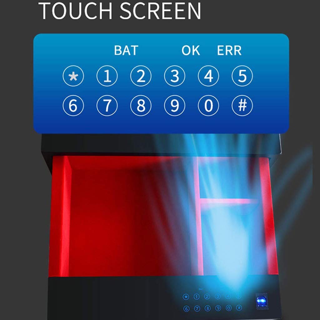 RLKHXBS Drawer Safe,Drawer Fingerprint Touch Screen Wardrobe Safe, Bedside Cabinet Password Box,Gray
