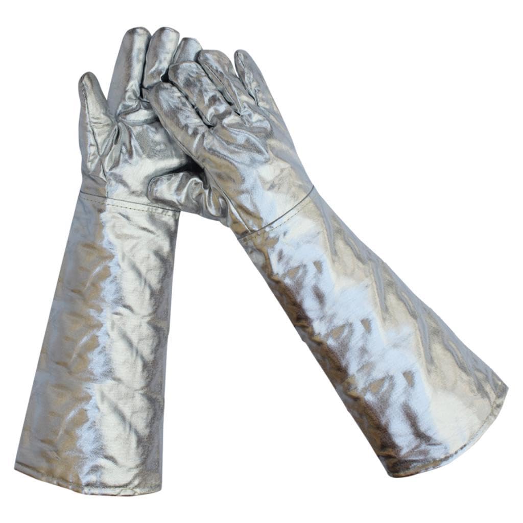 Guantes de Soldadura de Aluminio Térmicos Guantes Resistentes Al para Horno Guantes Aislantes para Protección Térmica Guantes de Trabajo Adecuad, 60 Cm 350 a 1000