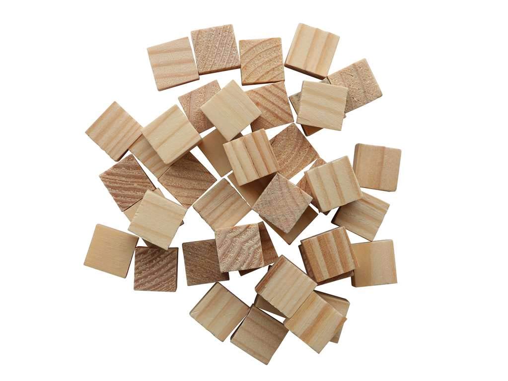 GLOREX Wooden Cubes, Natural, 15 mm