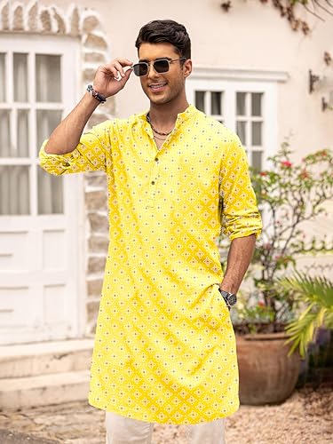Image of BE ACTIVE Cotton Kurta for Men | Traditional and Classy Design | Indian Kurta | Full Sleeve Kurta