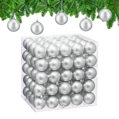 Relaxdays Weihnachtskugeln 100er Set, Weihnachtsdeko, Mattes Design,...