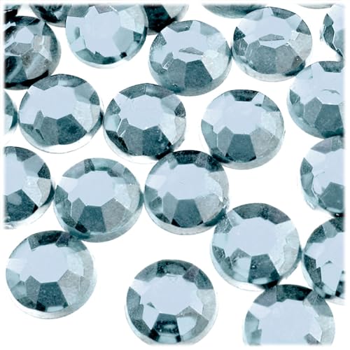 The Crafts Outlet 72pc Rhinestones Round 18mm - Flatback Light Blue LBL