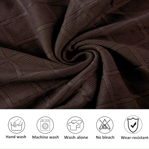 Hopelit Stretch Stuhlhussen Schwingstühle 6er Set, Jacquard Kaffee – Ansicht 5