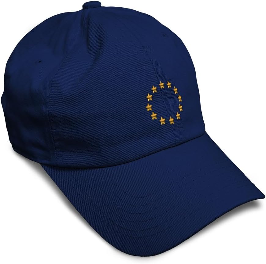 Speedy Pros Soft Baseball Hat Embroidered Dad Hat European Union Seal Embroidery Men & Ladies Baseball Cap Cotton