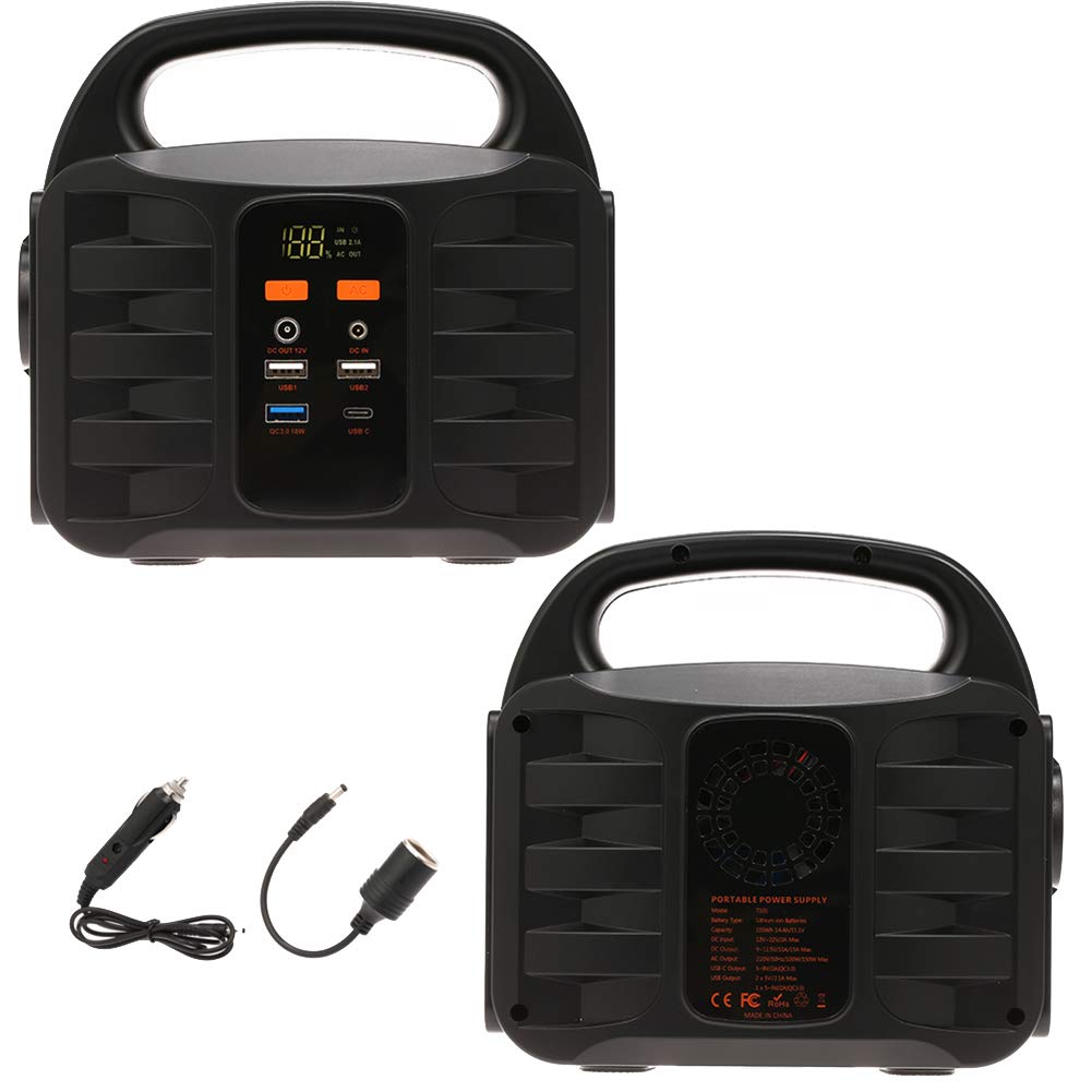 Central eléctrica portátil, 155Wh 42000mAh Camping Generadores solares Fuente de alimentación de Litio, Iluminación LED SOS, para Acampar al Aire Libre Pesca
