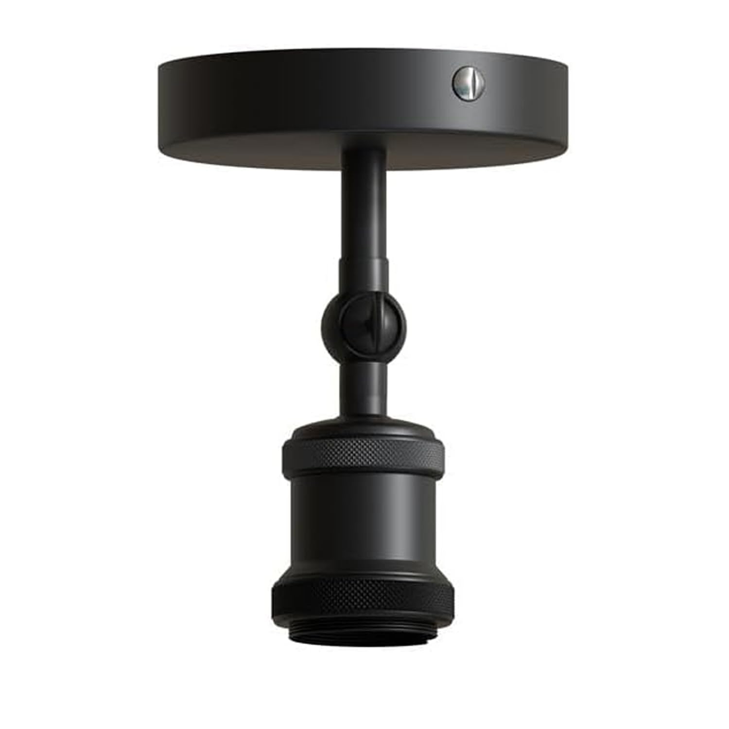 LEDSone Vintage Ceiling-Light Fixture Industrial Metal Adjustable E27 Base Flush Mounted Lighting for Bedroom Living Room Kitchen Hall Way Restaurant (Black)