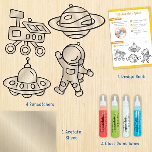 Image of Imagimake DIY Window Art Space | Glass Painting Kit | Art & Craft Kit for Boys | Birthday Return Gift for Kids 6-12, Multicolour
