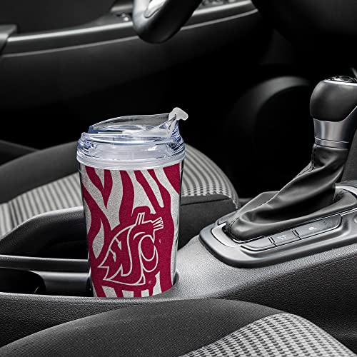 Image of Rico Industries NCAA Glitter 24oz Acrylic Glitter Tumbler with Hinged Lid, Officially Licensed Double Wall Tumbler with Straw