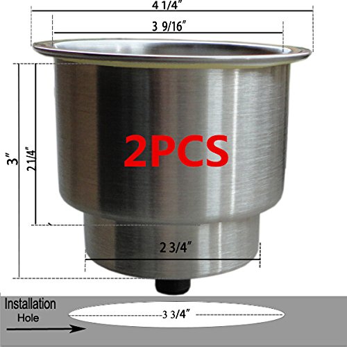 Boat Cup Drink Holder Stainless Steel With Drain For Marine Boat Rv Camper #TOP1