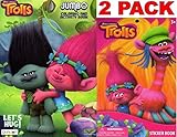 Dreamworks Trolls Lets Hug - Jumbo Coloring and Activity Book + Trolls Sticker Book (2 Pack)