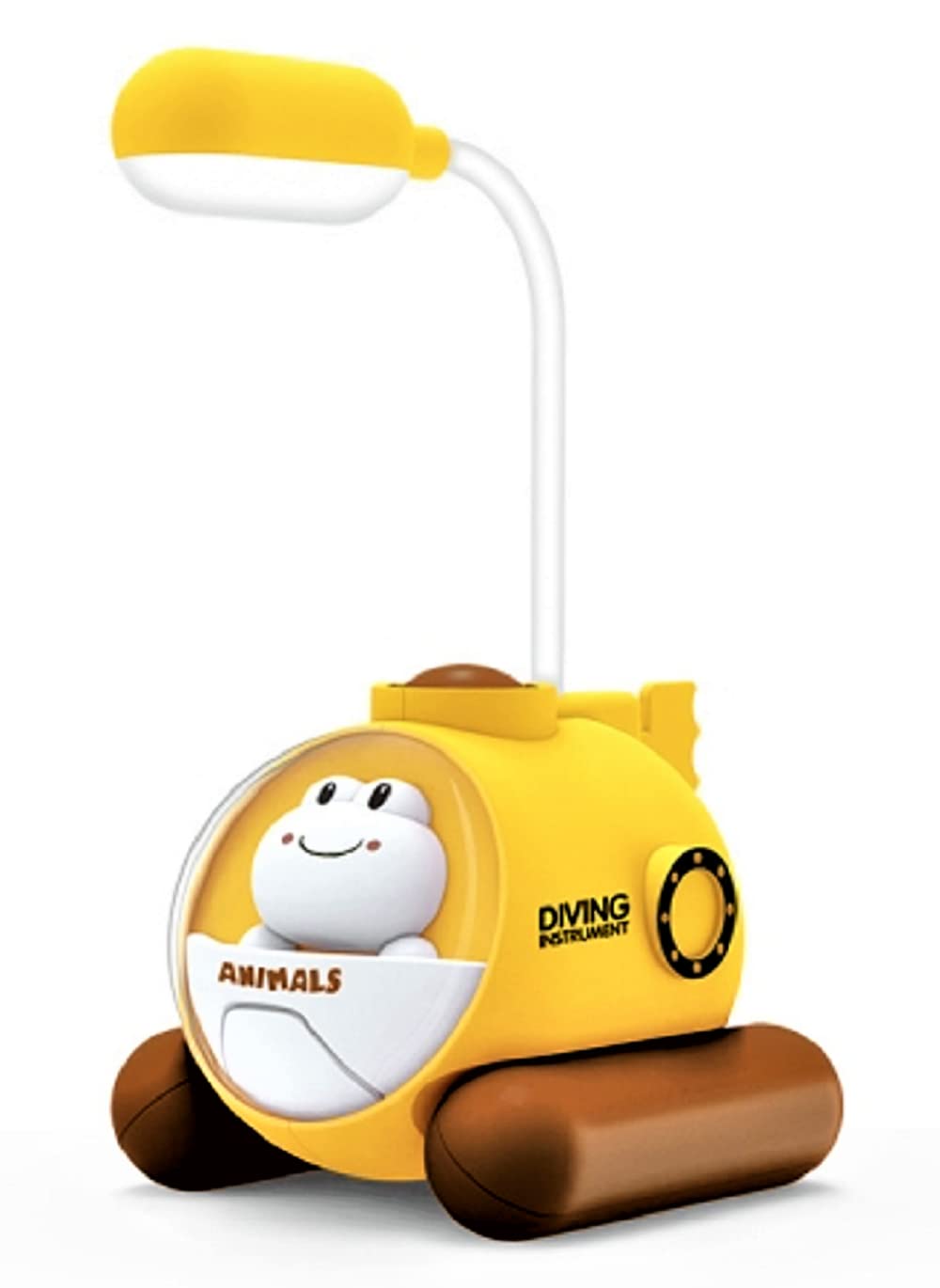 FunBlast Plastic LED Table Lamp - Rechargeable Desk Lamp With Pen Holder & Sharpener, Study Desk Light For Study Home/Room/Office (Pack Of 1 Pcs) (Yellow Frog)-image-7
