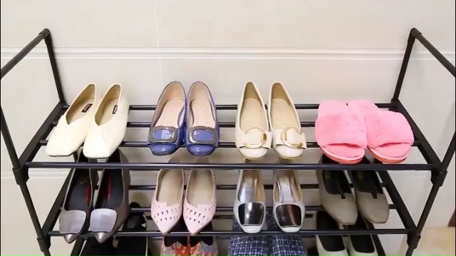 Estante Zapatero Metálico De 4 Niveles - Organizador De Zapatos Para Ahorrar Espacio