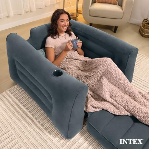 Intex Inflatable Pull-Out Sofa Convertible Twin Size Air Mattress, 3-Pack - image 7