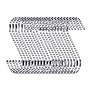 Swatowot 30 stuks S-haken, 9 cm hanghaken, haken garderobe, haken om op te hangen, kleerhangers (zilver)